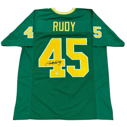 Rudy Ruettiger Autographed Notre Dame (Green #45) Custom Jersey - JSA