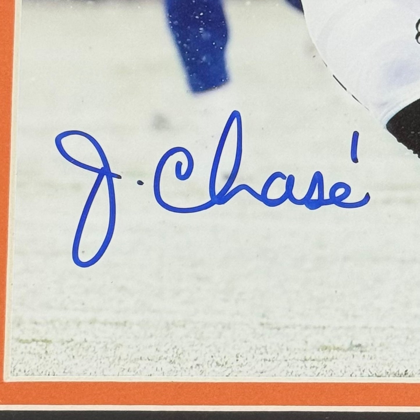 Ja'Marr Chase Autographed Cincinnati Bengals (Snow Game) Deluxe Framed 8x10 Photo - Beckett