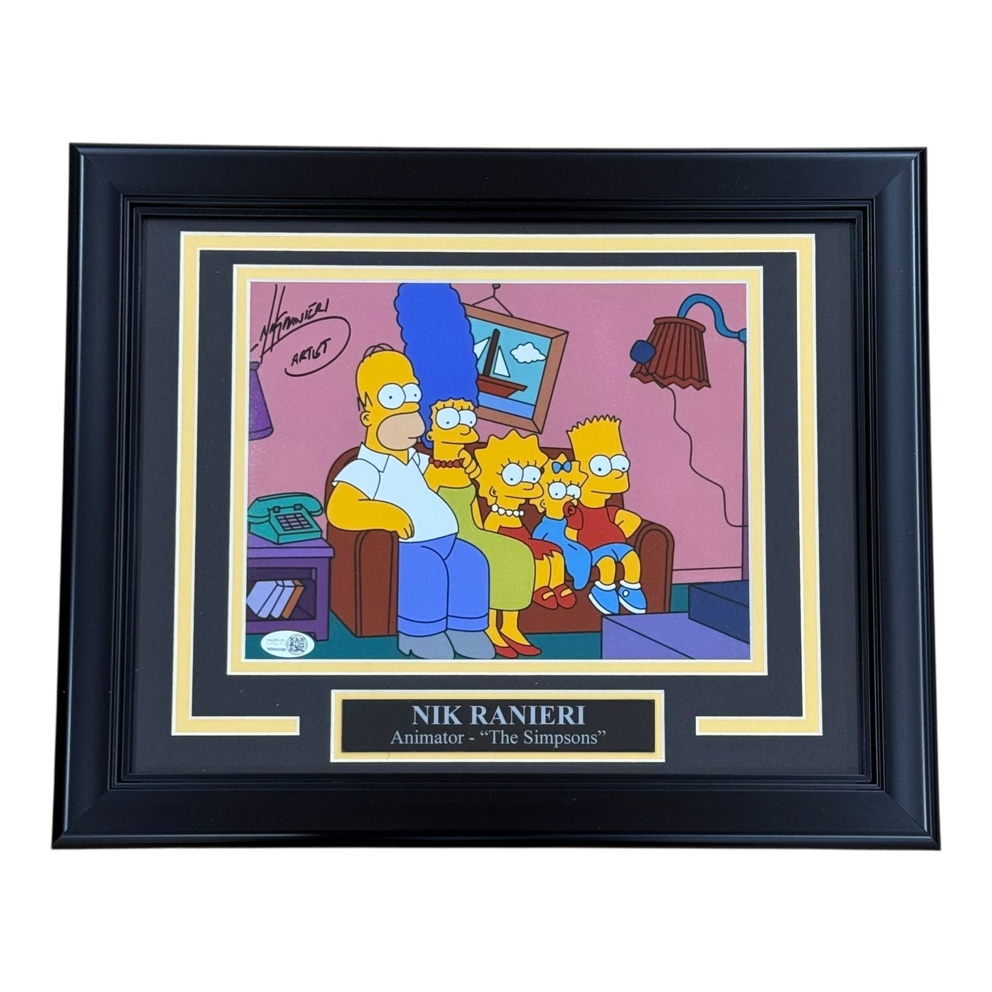 Nik Ranieri Autographed The Simpsons Artist Deluxe Framed 8x10 Photo - JSA