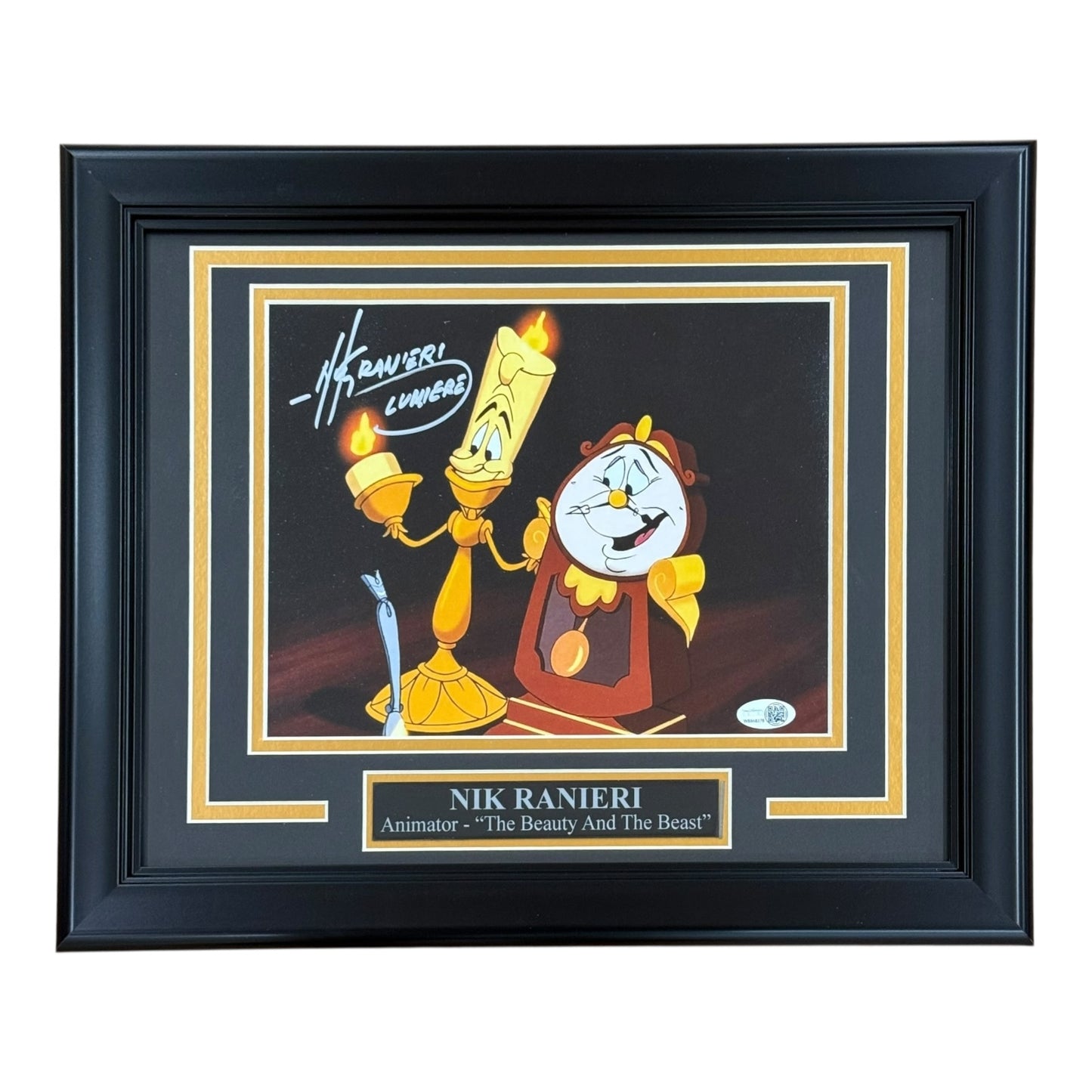 Nik Ranieri Autographed Beauty And The Beast Lumiere Animator Deluxe Framed 8x10 Photo - JSA