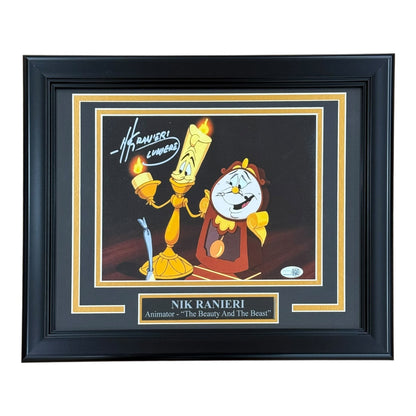 Nik Ranieri Autographed Beauty And The Beast Lumiere Animator Deluxe Framed 8x10 Photo - JSA