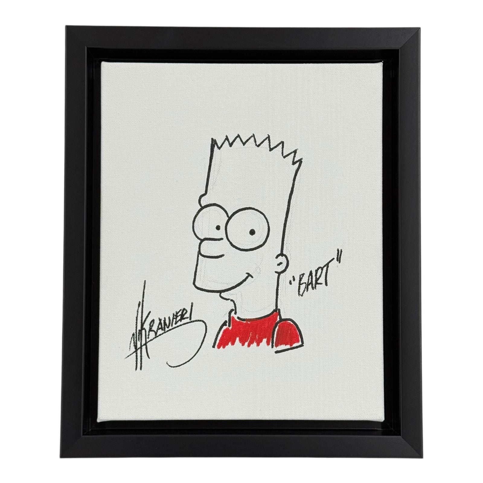 Nik Ranieri Autographed The Simpsons Bart Simpson Original Artwork Sketch 8x10 Canvas - JSA