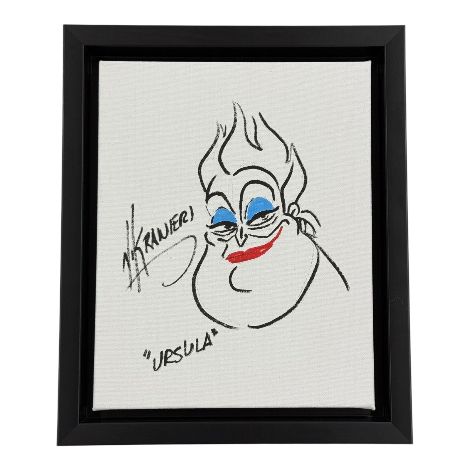 Nik Ranieri Autographed The Little Mermaid Ursula Original Artwork Sketch 8x10 Canvas - JSA