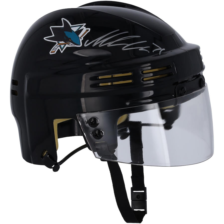Macklin Celebrini Autographed San Jose Sharks Black Mini Helmet – Fanatics