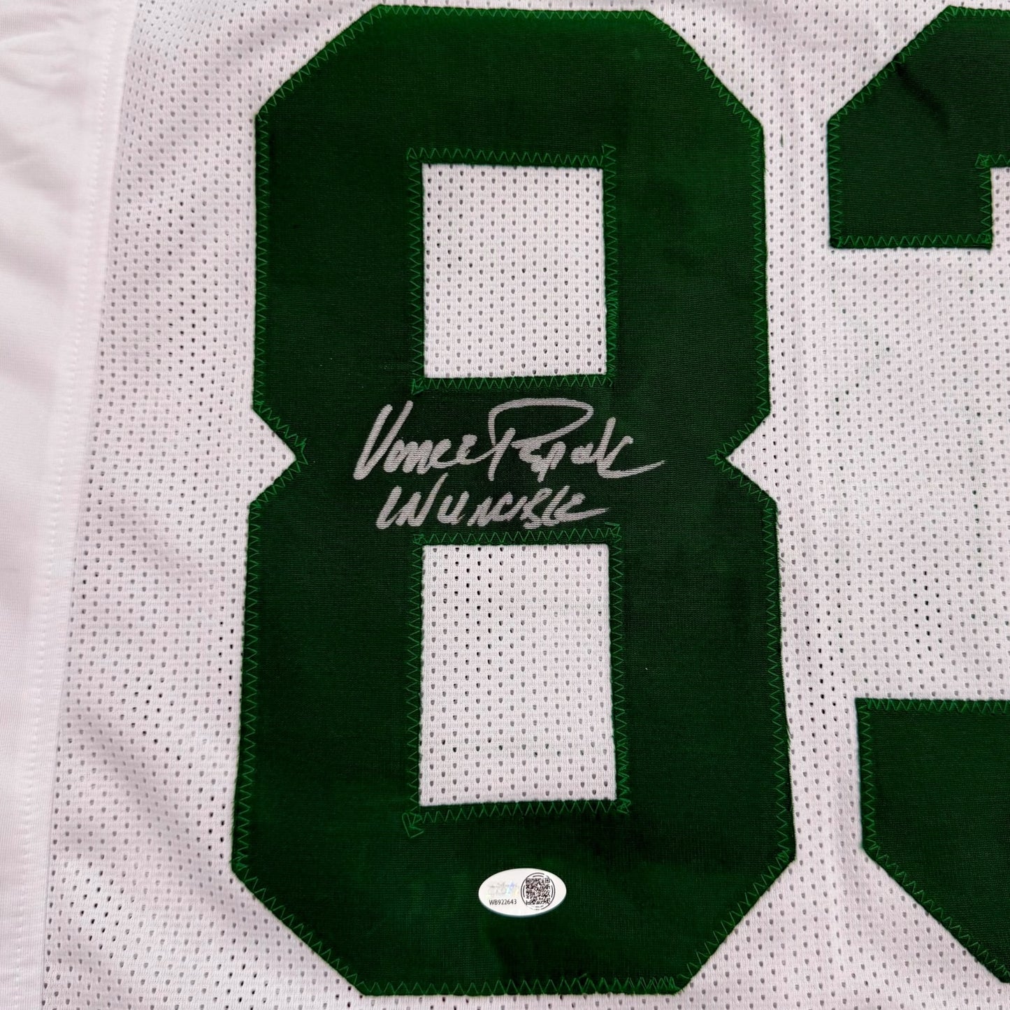 Vince Papale Autographed Philadelphia Eagles (White #83) Custom Jersey w/ "Invincible" - JSA