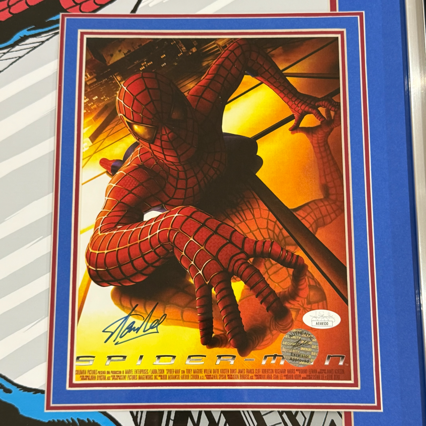 Stan Lee Autographed Amazing Spider-Man Comic Deluxe Framed Full-Size 24x36 Marvel Poster - JSA