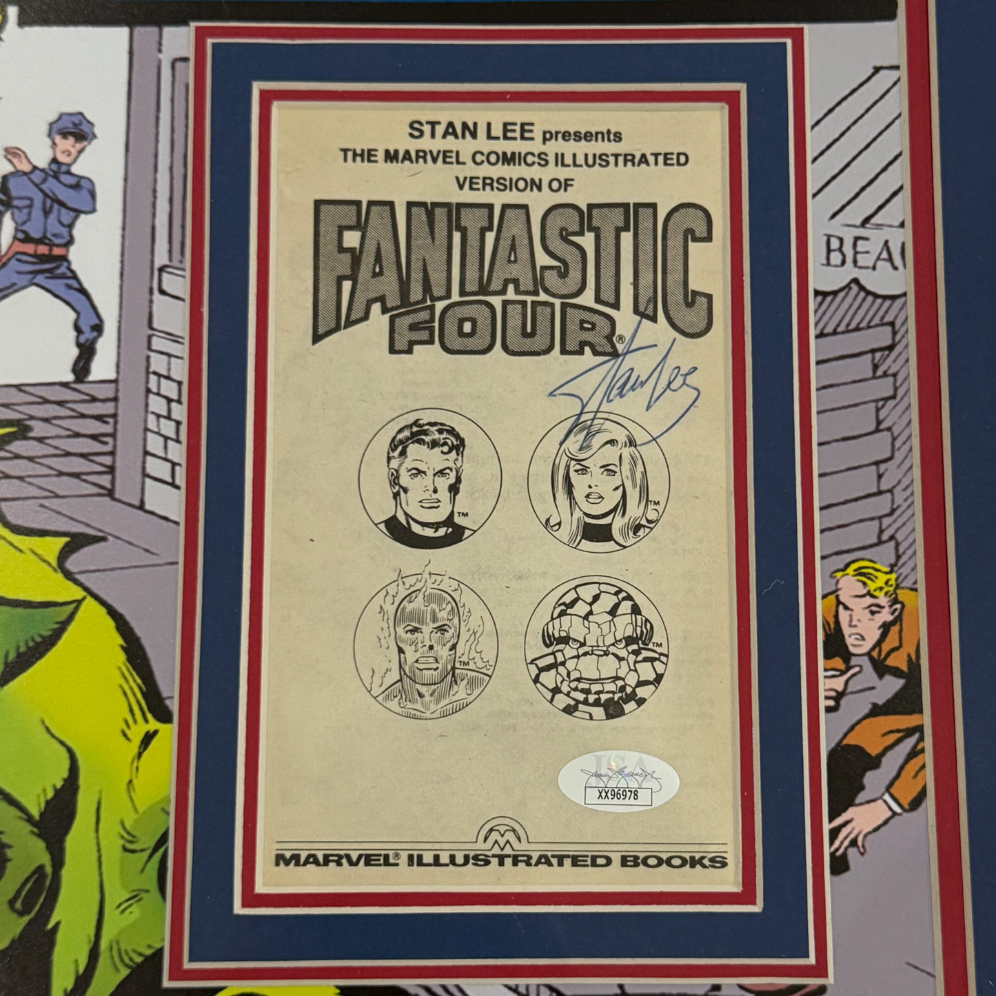 Stan Lee Autographed Fantastic Four Comic Deluxe Framed Full-Size 24x36 Marvel Poster - JSA