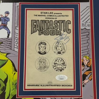 Stan Lee Autographed Fantastic Four Comic Deluxe Framed Full-Size 24x36 Marvel Poster - JSA
