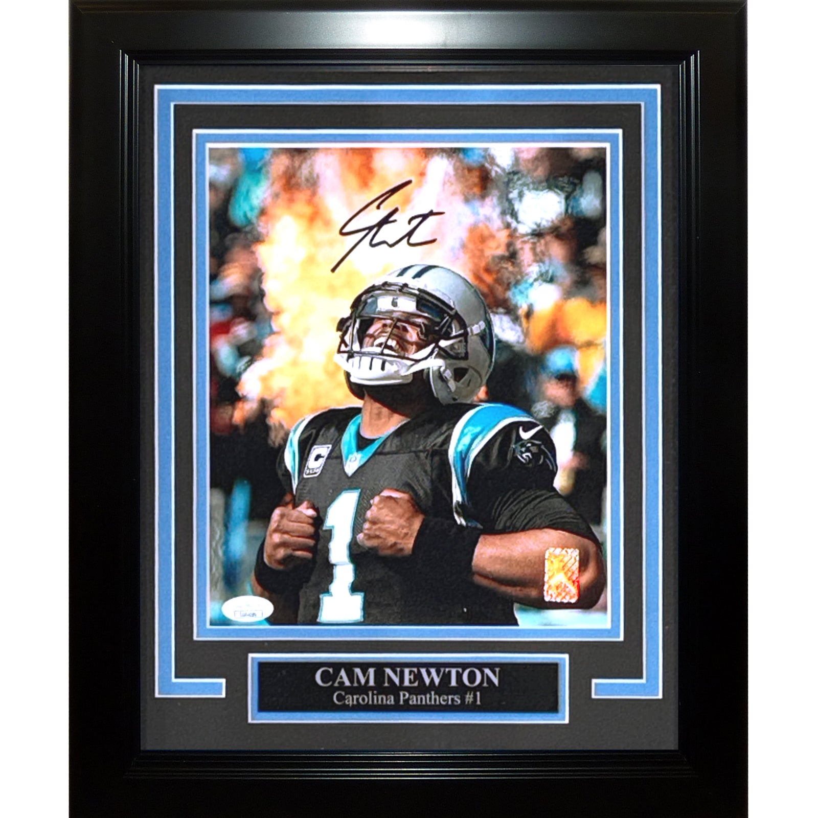 Cam Newton Autographed Carolina Panthers Deluxe Framed 8x10 Photo - Newton Holo JSA