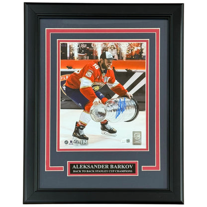 Aleksander Barkov Autographed Florida Panthers (2025 Stanley Cup Trophy) Deluxe Framed 8x10 Photo - JSA