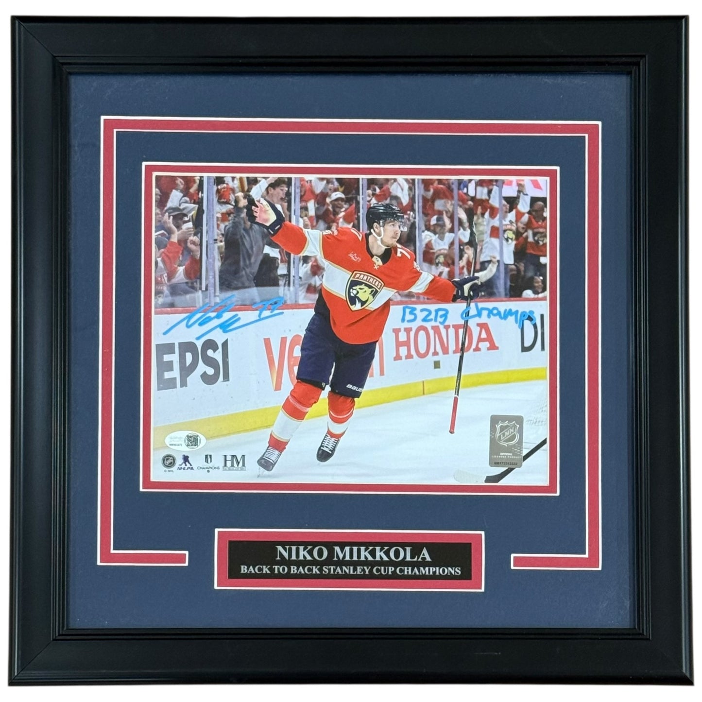 Niko Mikkola Autographed Florida Panthers Deluxe Framed 8x10 Photo w/ "B2B" - JSA