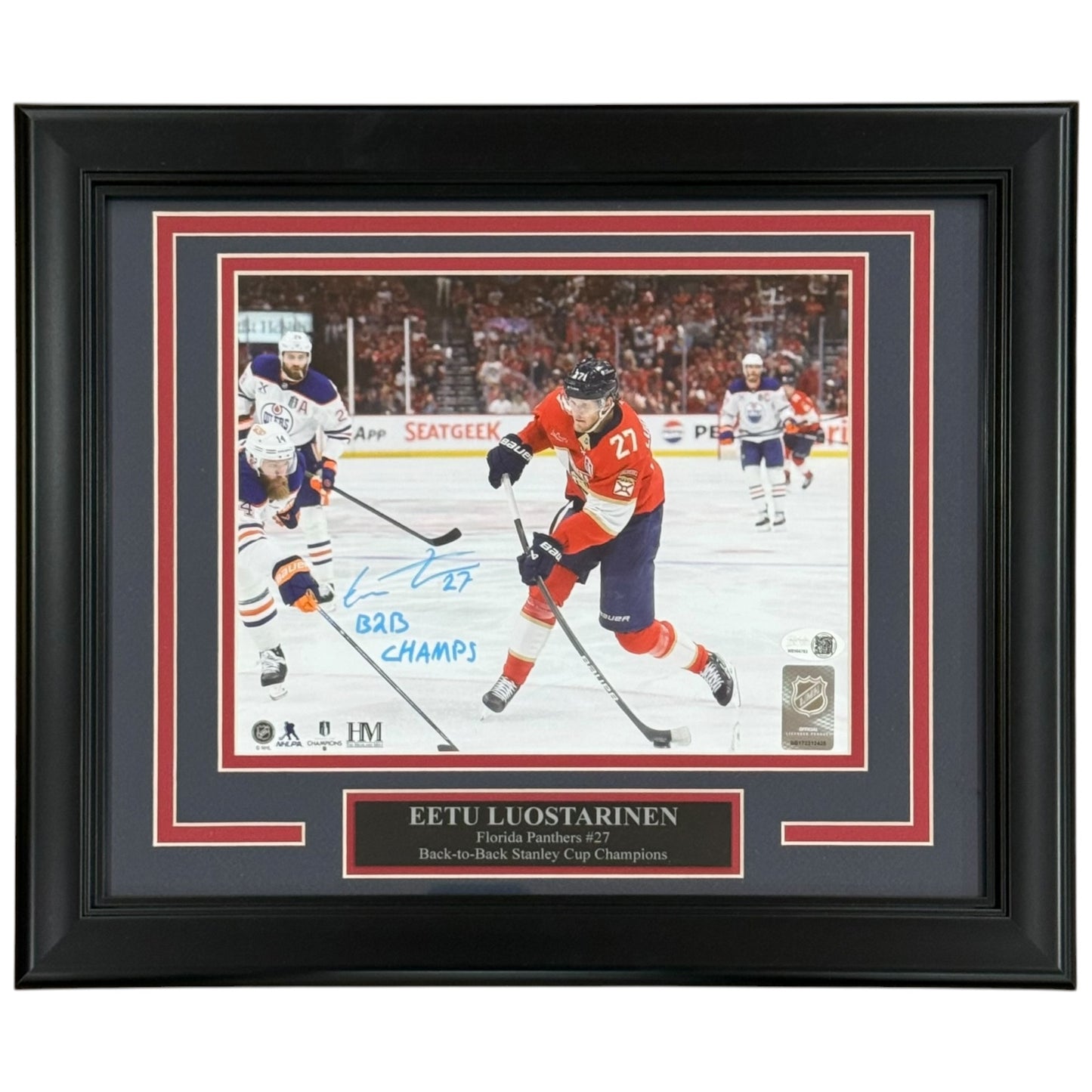 Eetu Luostarinen Autographed Florida Panthers (Back 2 Back) Deluxe Framed 8x10 Photo - JSA