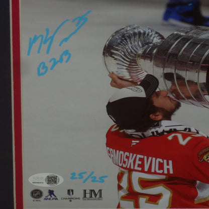 Mackie Samoskevich Autographed Florida Panthers (2025 Stanley Cup Trophy) Deluxe Framed 8x10 Photo w/ "B2B" - JSA