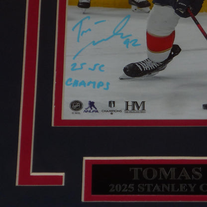 Tomas Nosek Autographed Florida Panthers Deluxe Framed 8x10 Photo w/ "25 SC Champs" - JSA