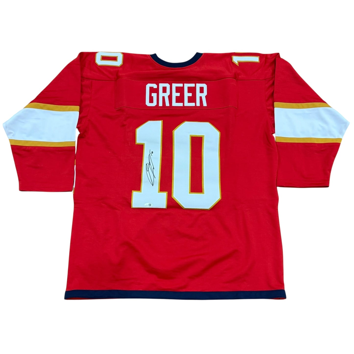 A.J. Greer Autographed Florida (Red #10) Custom Hockey Jersey - JSA
