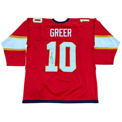 A.J. Greer Autographed Florida (Red #10) Custom Hockey Jersey - JSA