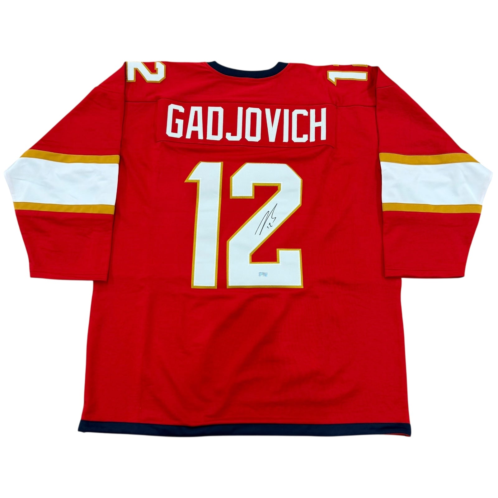 Jonah Gadjovich Autographed Florida (Red #12) Custom Hockey Jersey - JSA