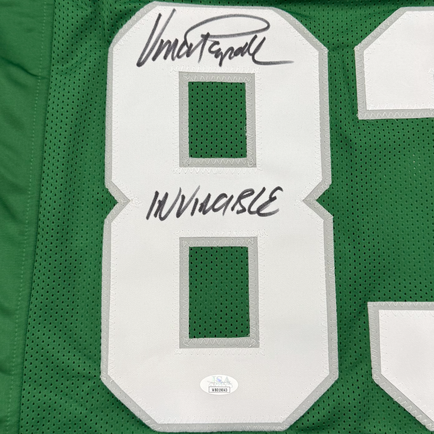 Vince Papale Autographed Philadelphia Eagles (Green #83) Custom Jersey w / "Invincible" - Beckett