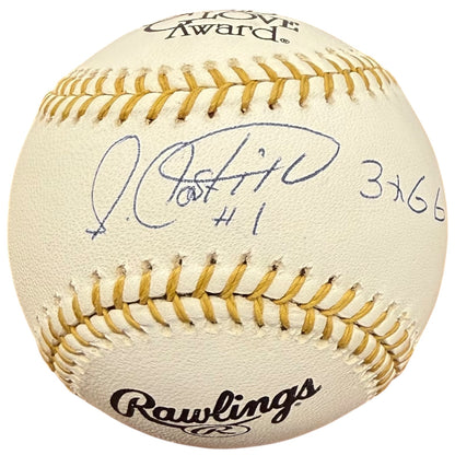 Luis Castillo Autographed Official Gold Glove Baseball w/ "3x GG" - JSA