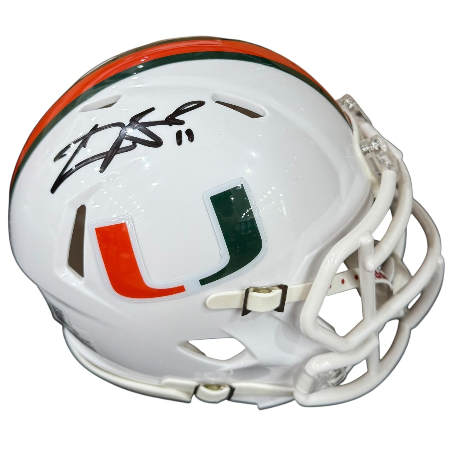 Carson Beck Autographed Miami Hurricanes (Speed) Mini Helmet - Beckett