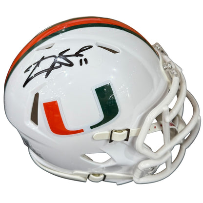 Carson Beck Autographed Miami Hurricanes (Speed) Mini Helmet - Beckett