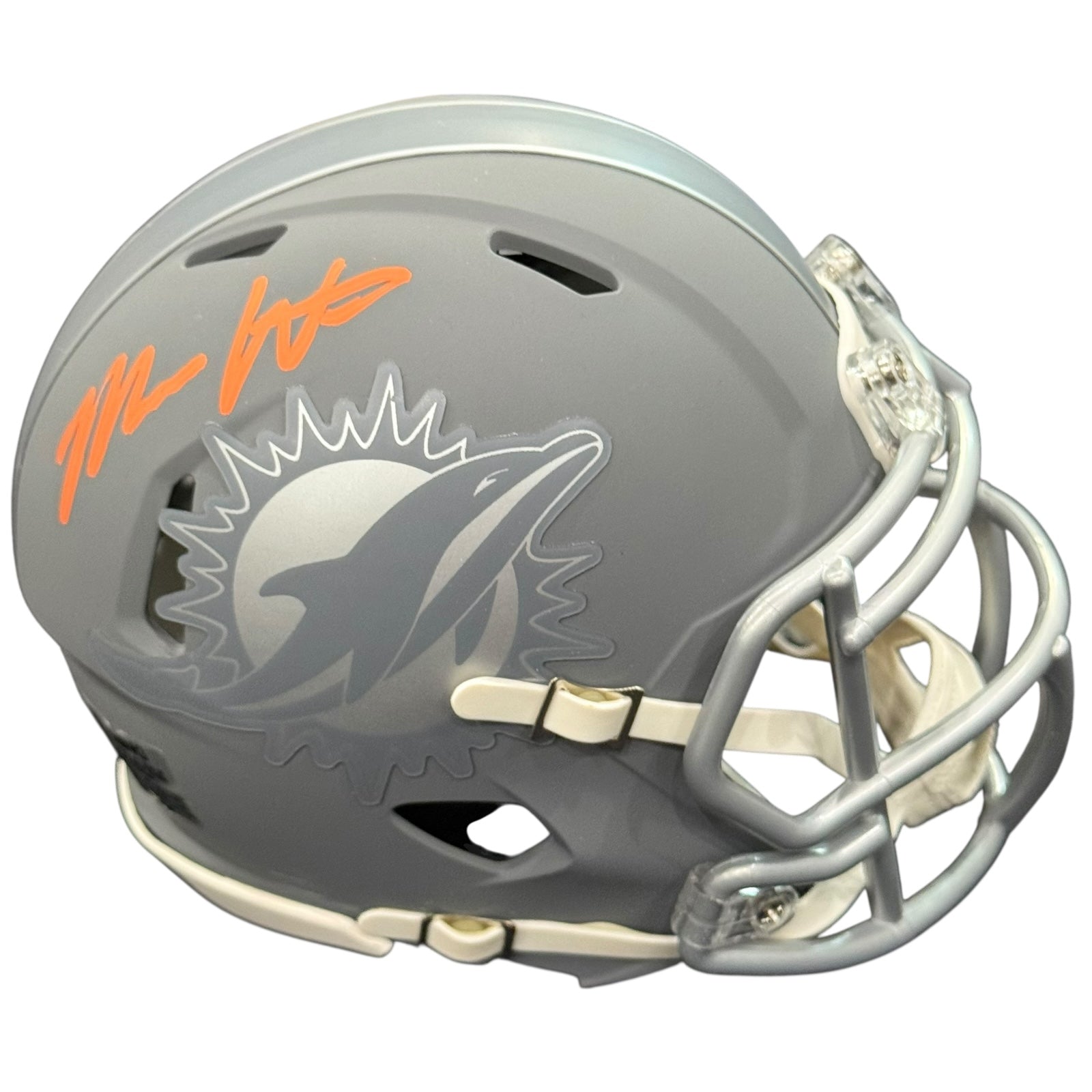 Malik Washington Autographed Miami Dolphins (SLATE Alternate) Mini Helmet - JSA