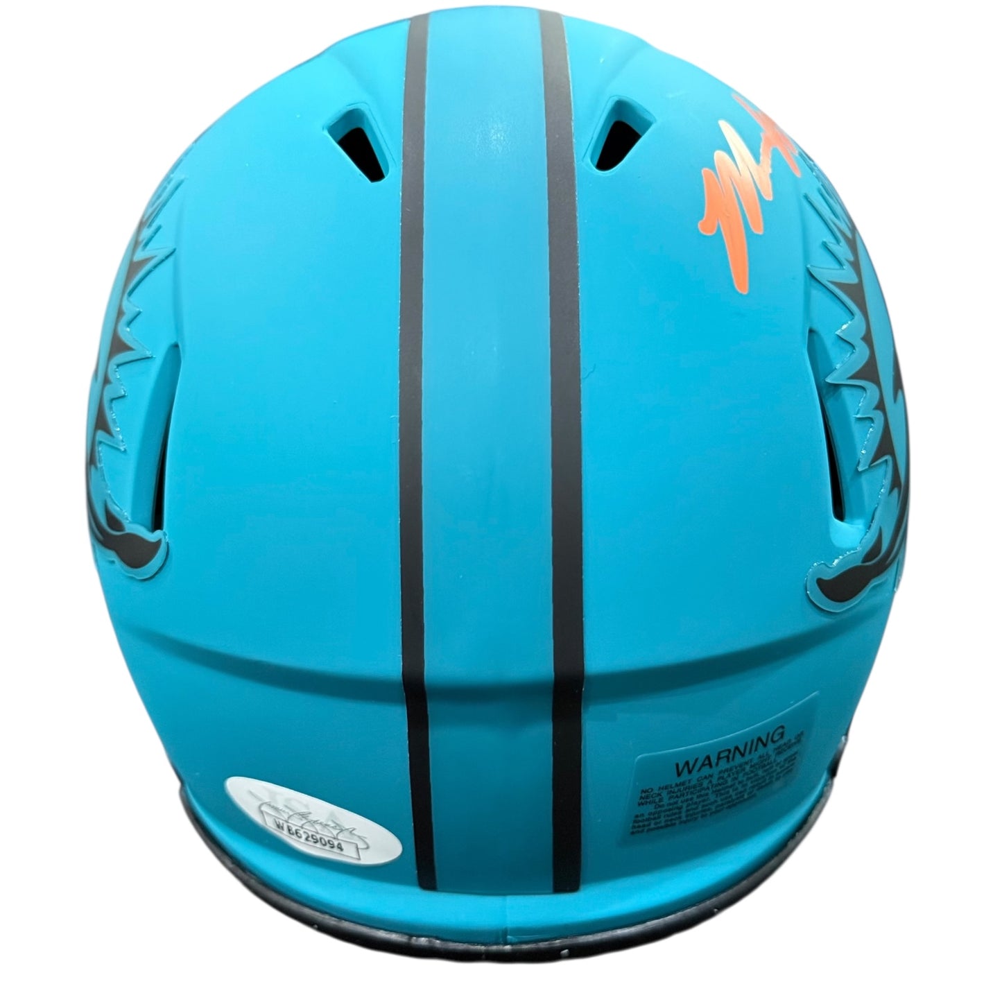 Malik Washington Autographed Miami Dolphins (RAVE Alternate Orange Signature) Mini Helmet - JSA