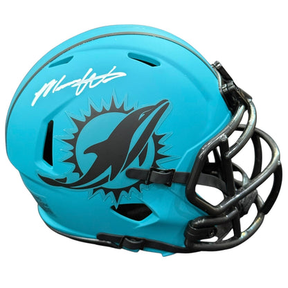 Malik Washington Autographed Miami Dolphins (RAVE Alternate White Signature) Mini Helmet - JSA