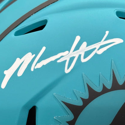 Malik Washington Autographed Miami Dolphins (RAVE Alternate White Signature) Mini Helmet - JSA