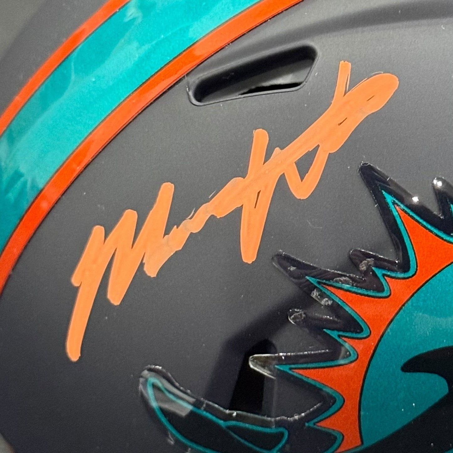 Malik Washington Autographed Miami Dolphins (RIVALRIES Alternate) Mini Helmet - JSA