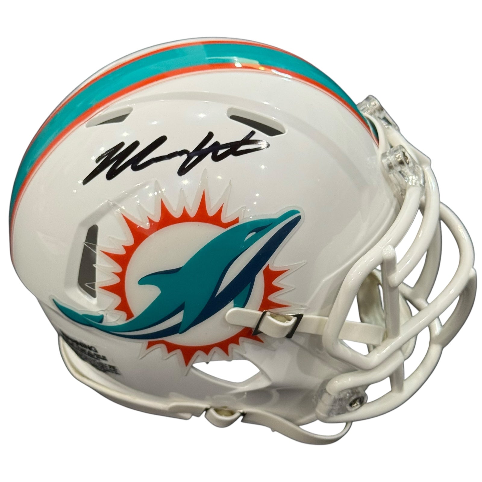 Malik Washington Autographed Miami Dolphins (Speed) Mini Helmet - JSA