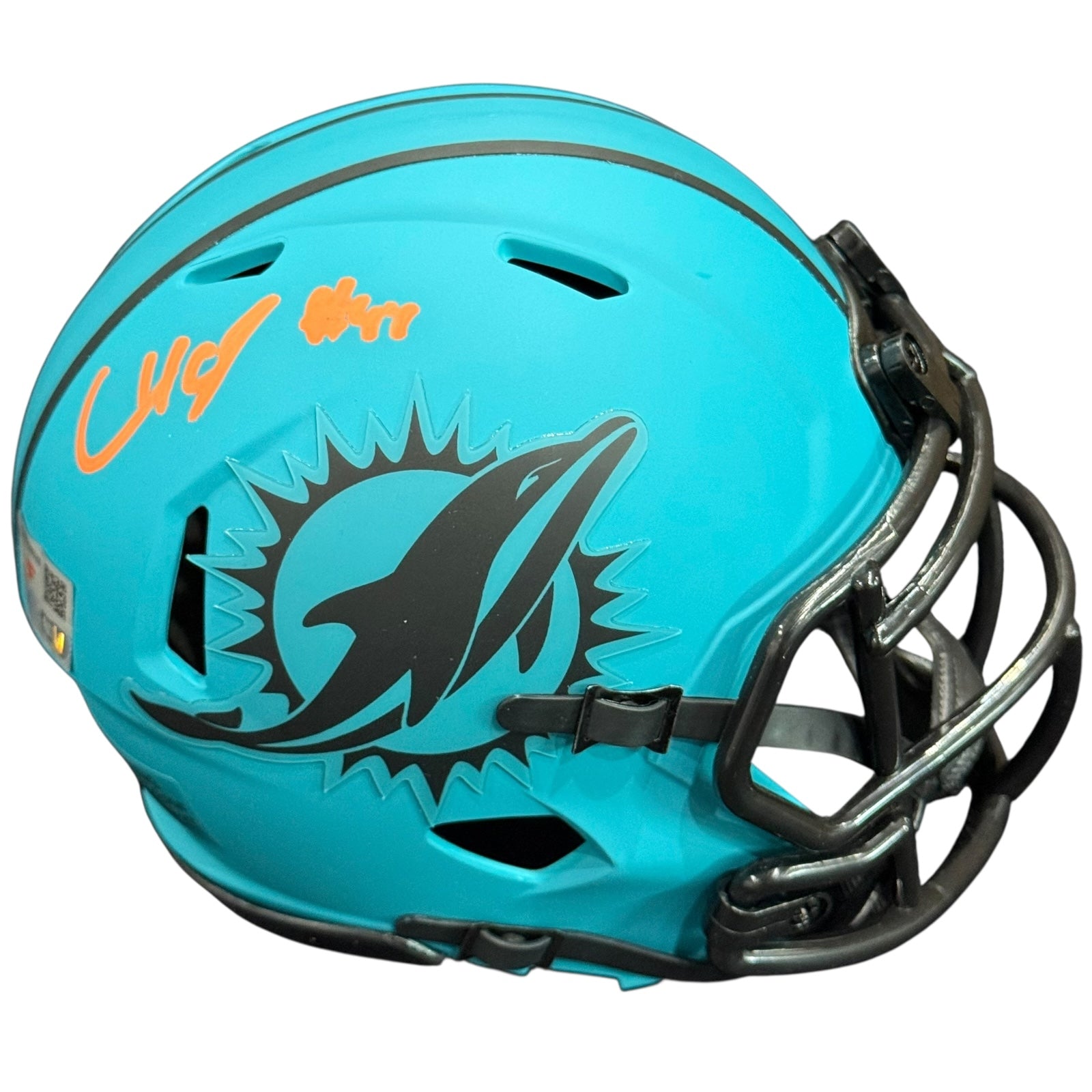 Chop Robinson Autographed Miami Dolphins (RAVE Alternate) Mini Helmet - Fanatics