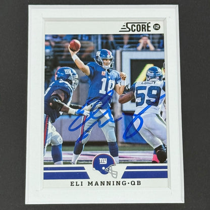 Peyton Manning And Eli Manning Autographed Football Cards 8x10 Collage Signature Series Frame - JSA