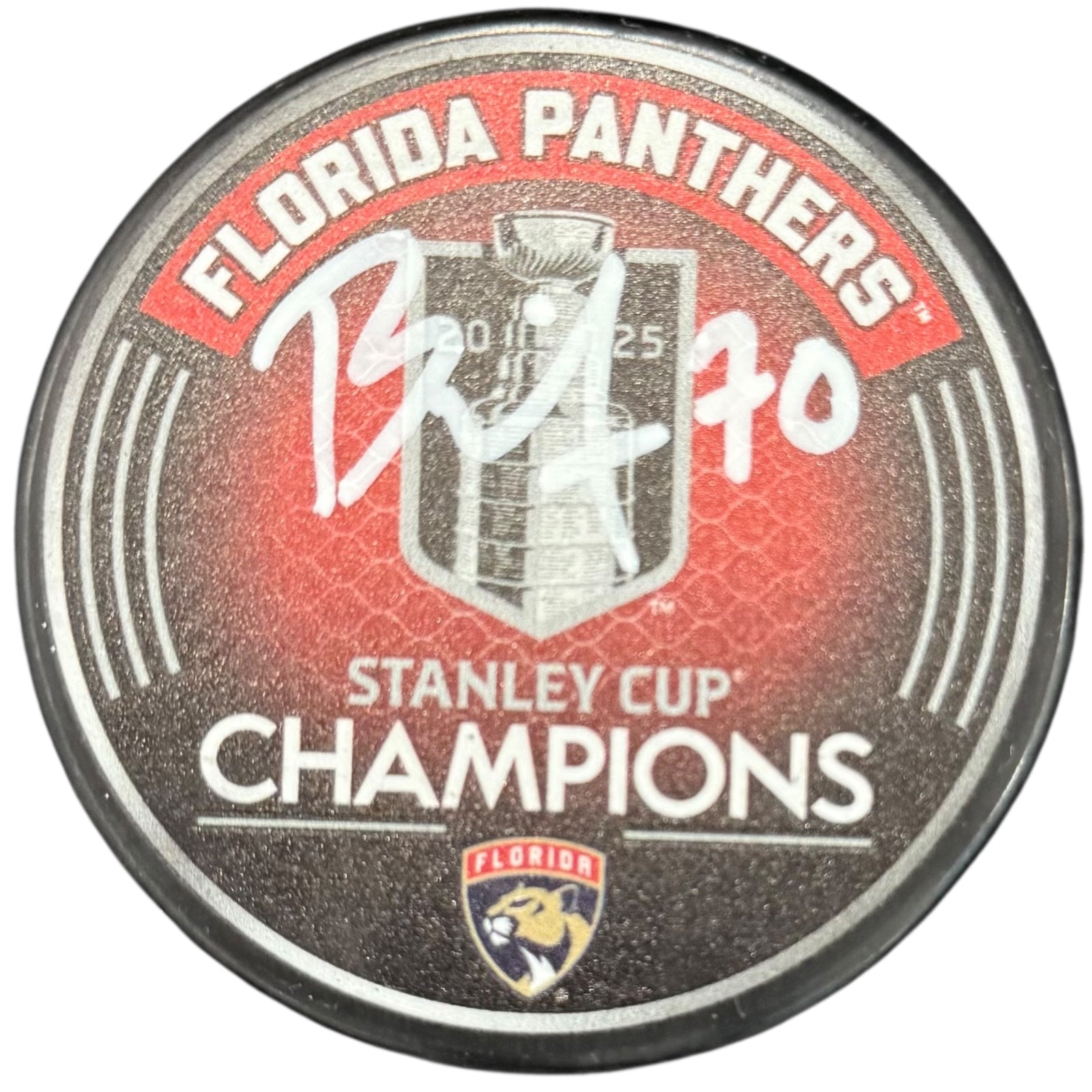 Jesper Boqvist Autographed Florida Panthers 2025 Stanley Cup Logo Hockey Puck - JSA