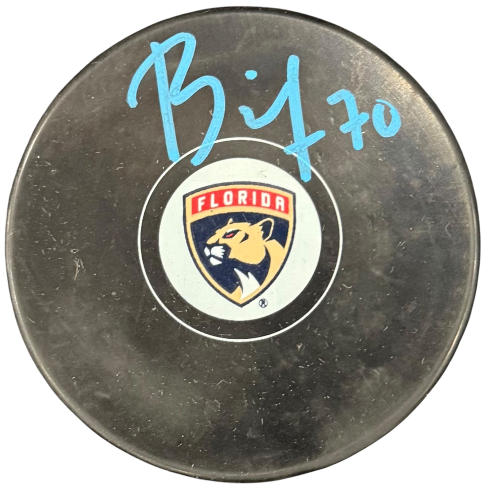 Jesper Boqvist Autographed Florida Panthers Logo Hockey Puck - JSA