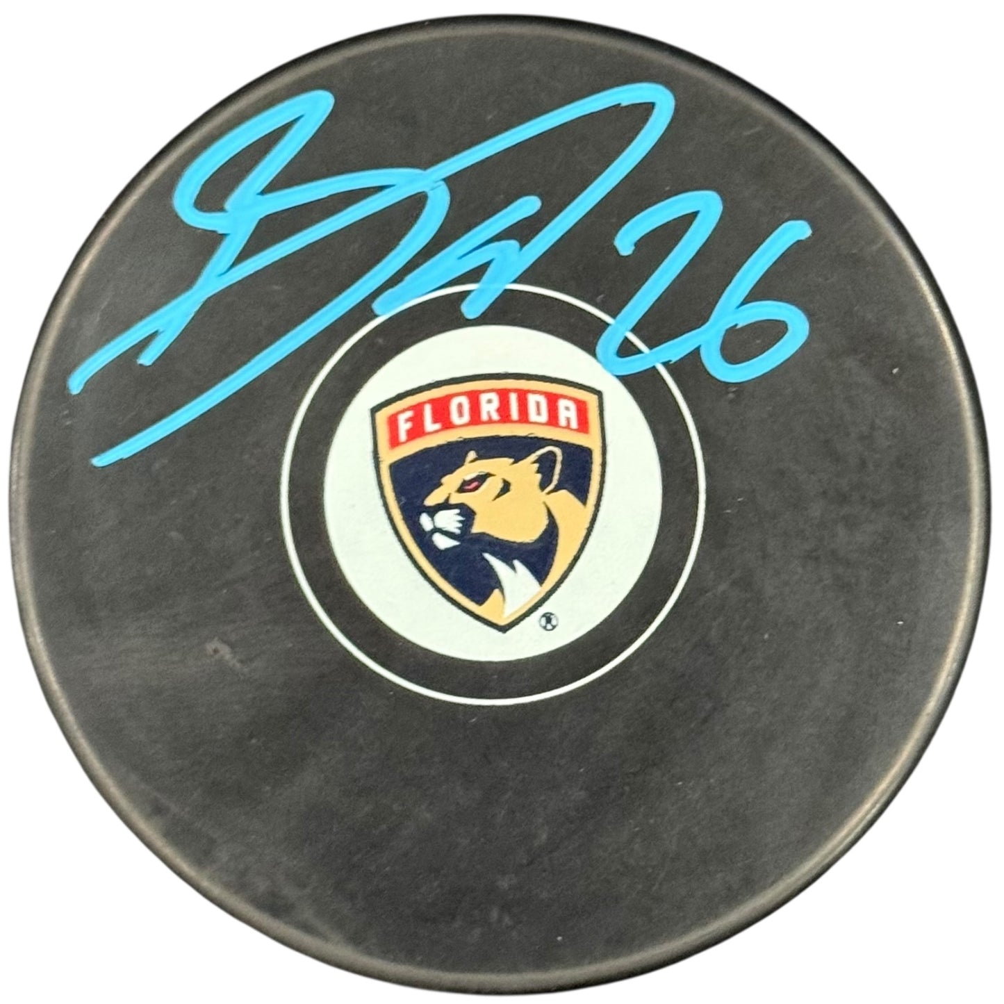 Uvis Balinskis Autographed Florida Panthers Logo Hockey Puck - JSA