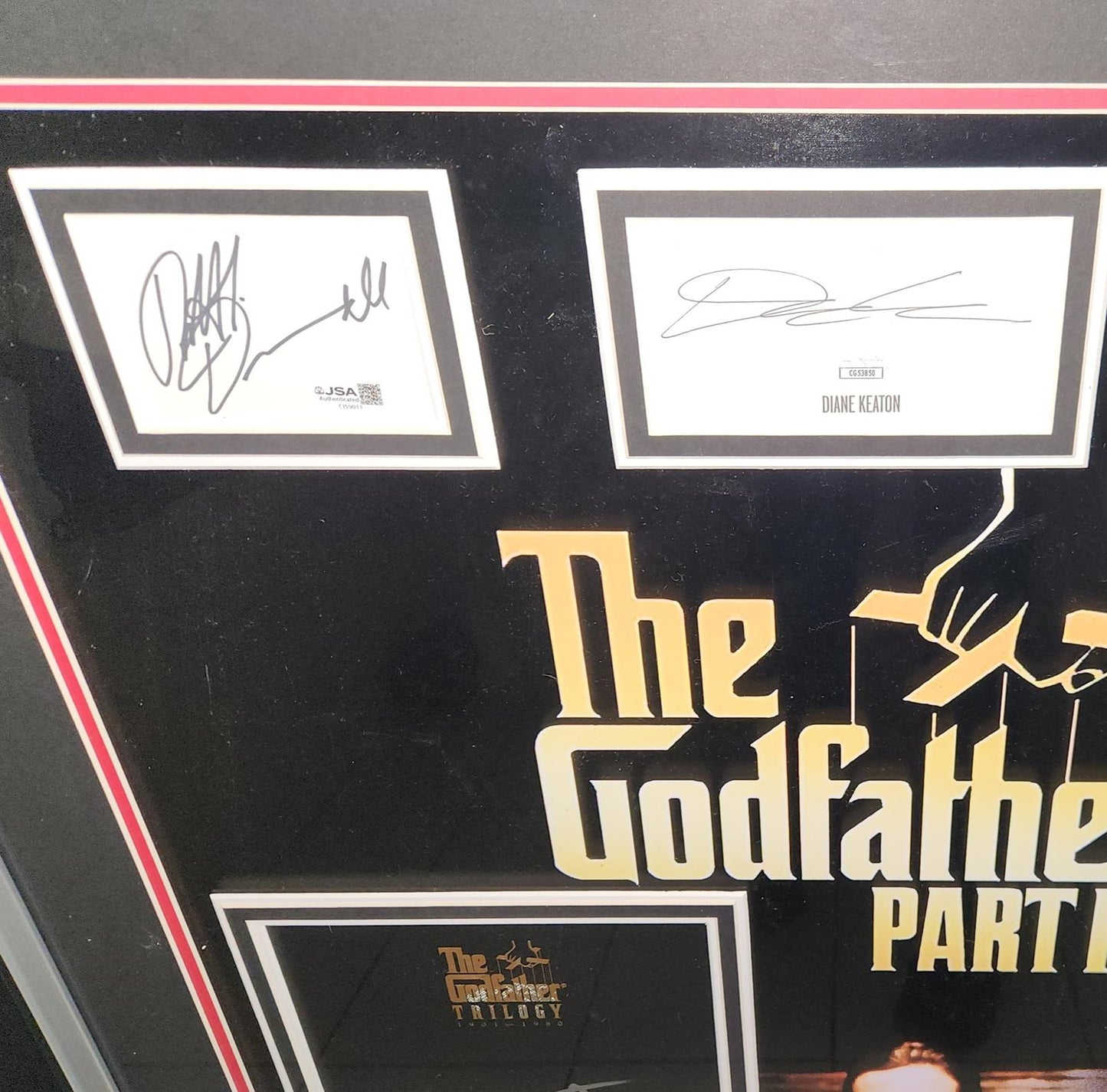 The Godfather Part II Full-Size Movie Poster Deluxe Framed with 6 Cast Autographs - JSA