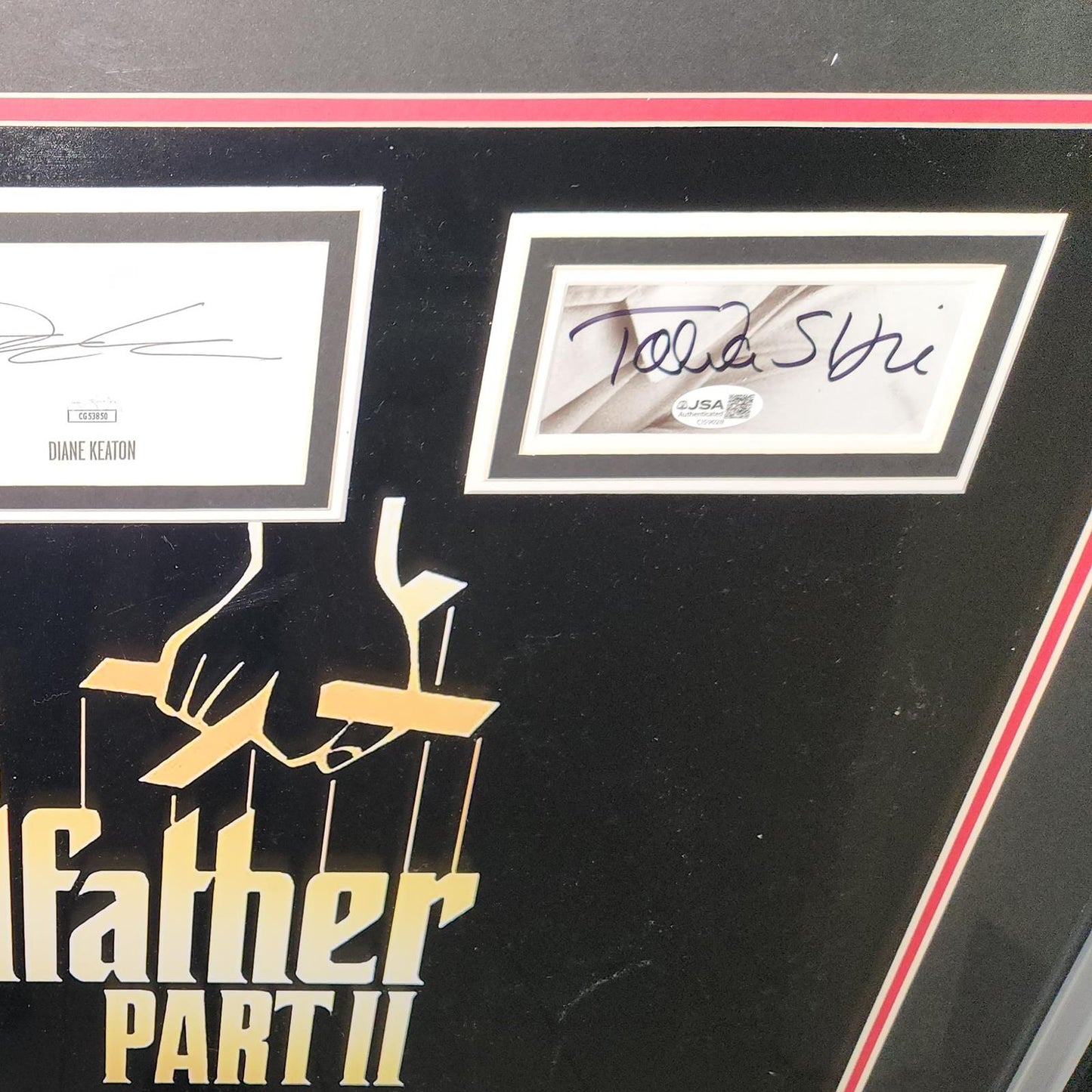 The Godfather Part II Full-Size Movie Poster Deluxe Framed with 6 Cast Autographs - JSA