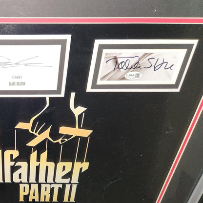 The Godfather Part II Full-Size Movie Poster Deluxe Framed with 6 Cast Autographs - JSA