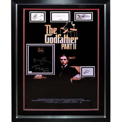 The Godfather Part II Full-Size Movie Poster Deluxe Framed with 6 Cast Autographs - JSA