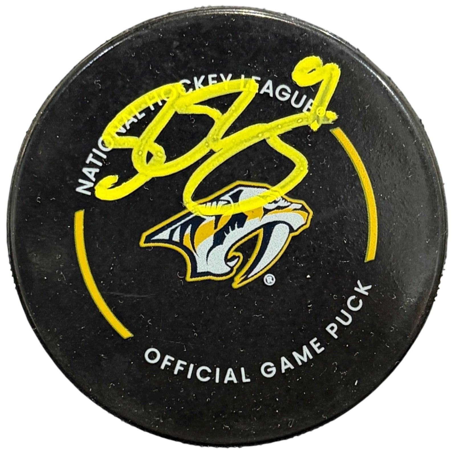 Filip Forsberg Autographed Nashville Predators Official Game Hockey Puck - JSA