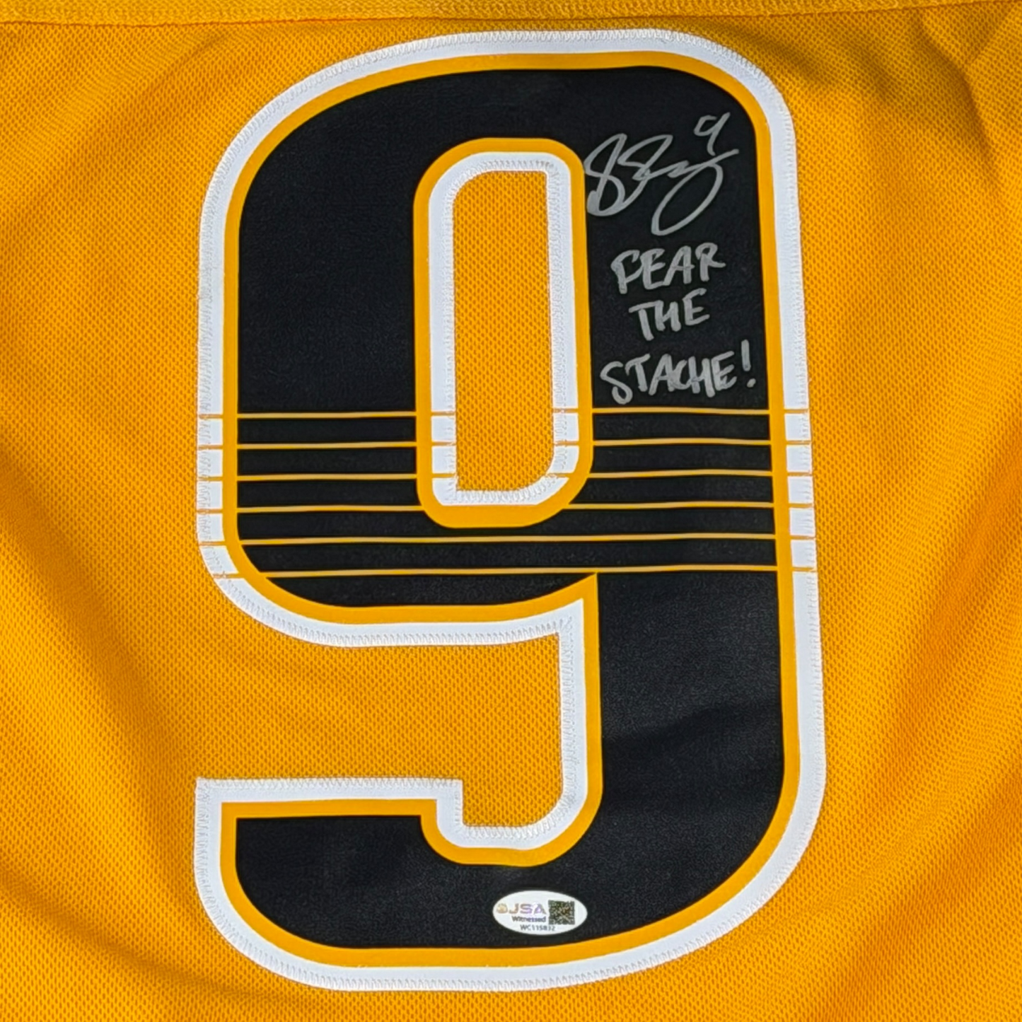 Filip Forsberg Autographed Nashville Predators (Gold #9) Breakaway Jersey w/ "Fear The Stache" - Limited Edition of 9 - JSA