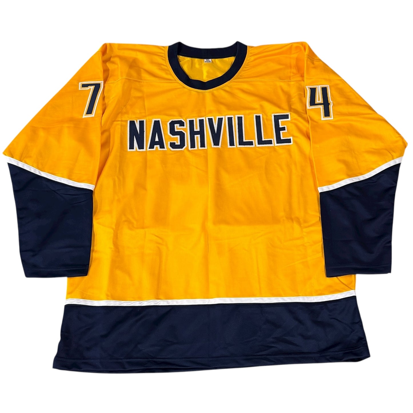 Juuse Saros Autographed Nashville (Gold #74) Custom Hockey Jersey - JSA