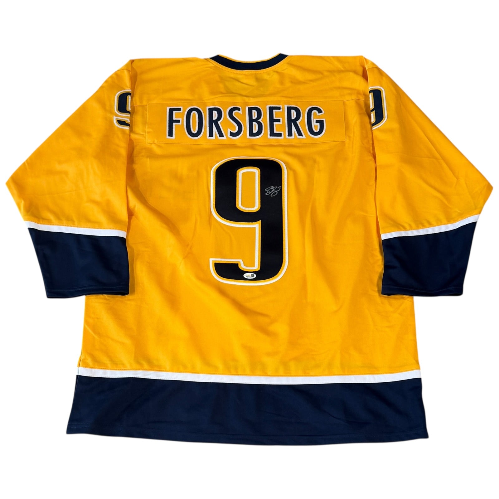 Filip Forsberg Autographed Nashville (Gold #9) Custom Hockey Jersey - JSA