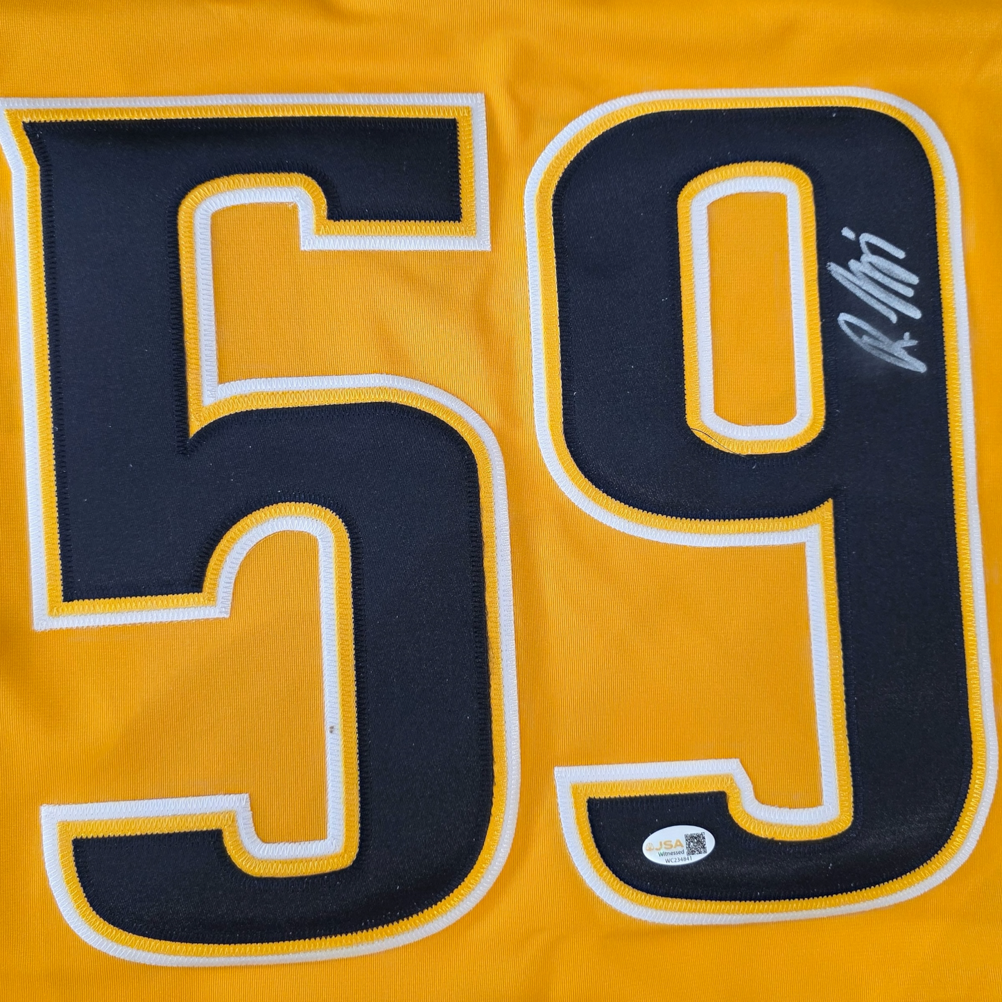 Roman Josi Autographed Nashville (Gold #59) Custom Hockey Jersey - JSA