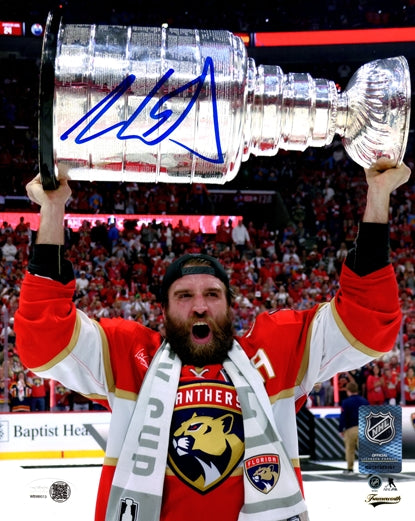 Aaron Ekblad Autographed Florida Panthers (2024 Stanley Cup Trophy) 8x10 Photo - JSA
