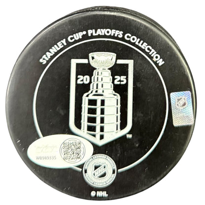 Aaron Ekblad Autographed Florida Panthers (2025 Stanley Cup Champs) Logo Hockey Puck - JSA