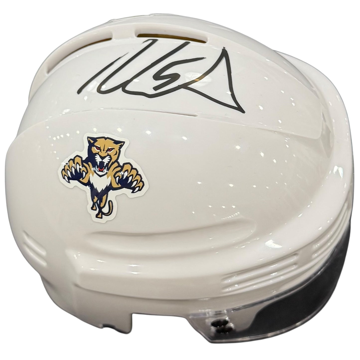 Aaron Ekblad Autographed Florida Panthers White Mini Hockey Helmet - JSA