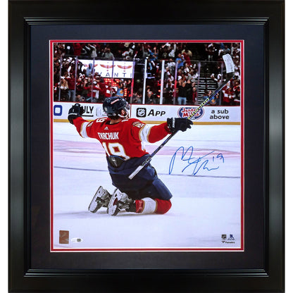 Matthew Tkachuk Autographed Florida Panthers (ECF Game Winning Goal) Deluxe Framed 16x20 Photo - JSA