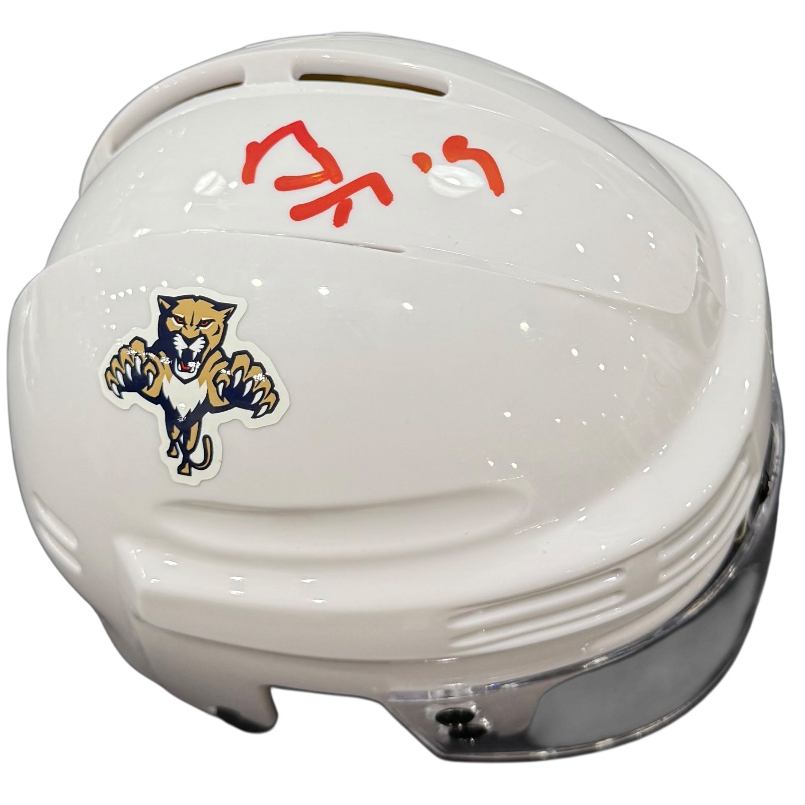 Matthew Tkachuk Autographed Florida Panthers White Mini Hockey Helmet - JSA